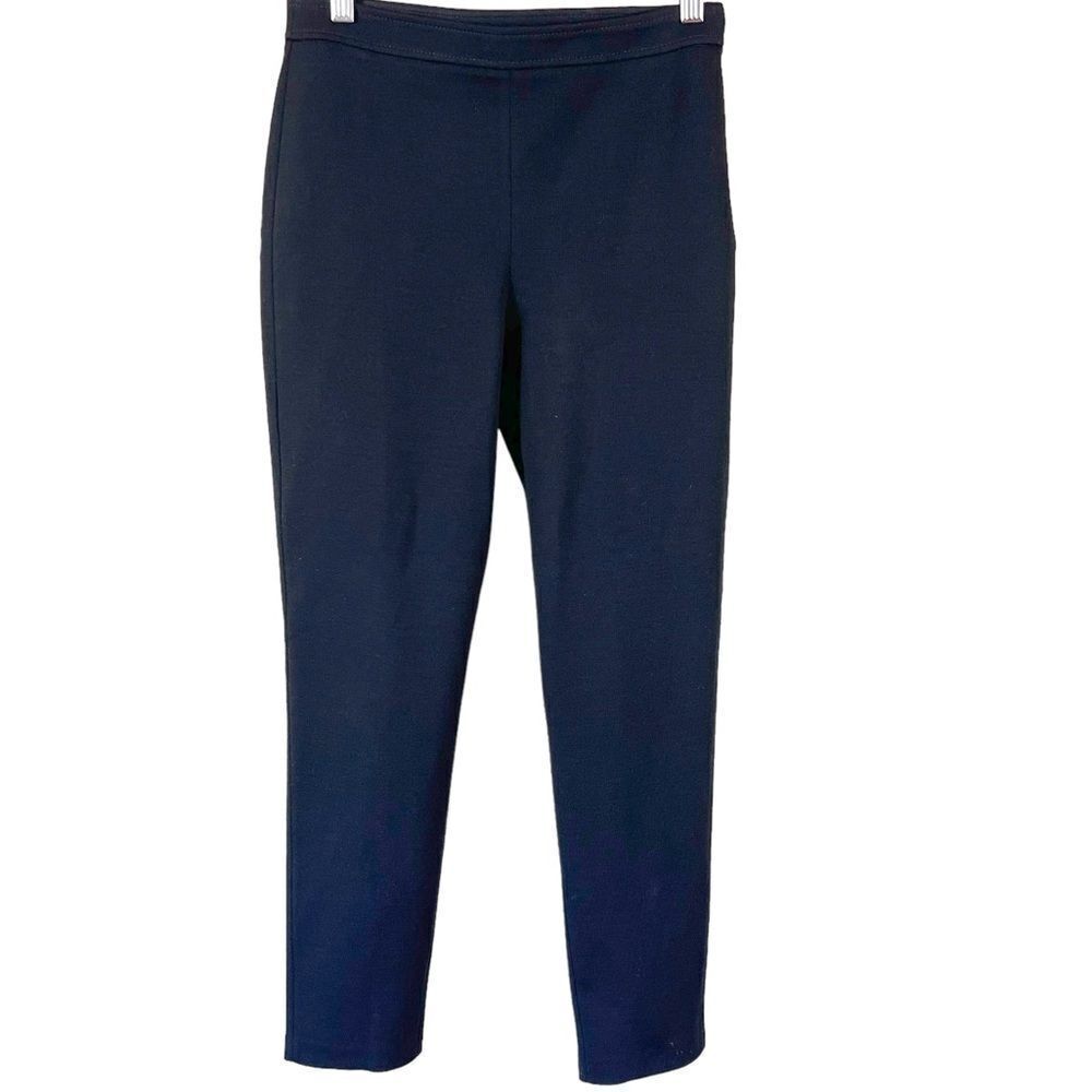 St John Caviar Alexa Milano Black Knit Vented Ankle Pant